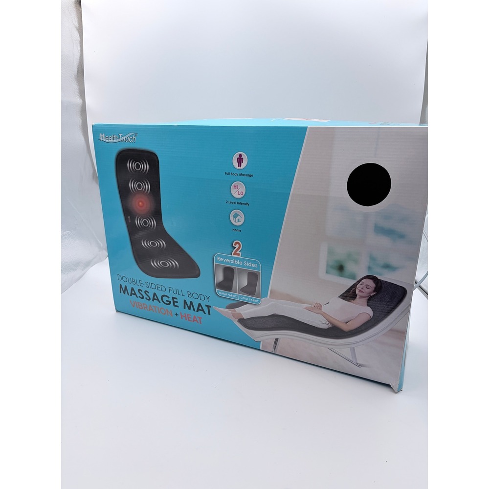 HealthTouch Massage Mat Unisex OS Black Double Sided Full Body Vibration Heat